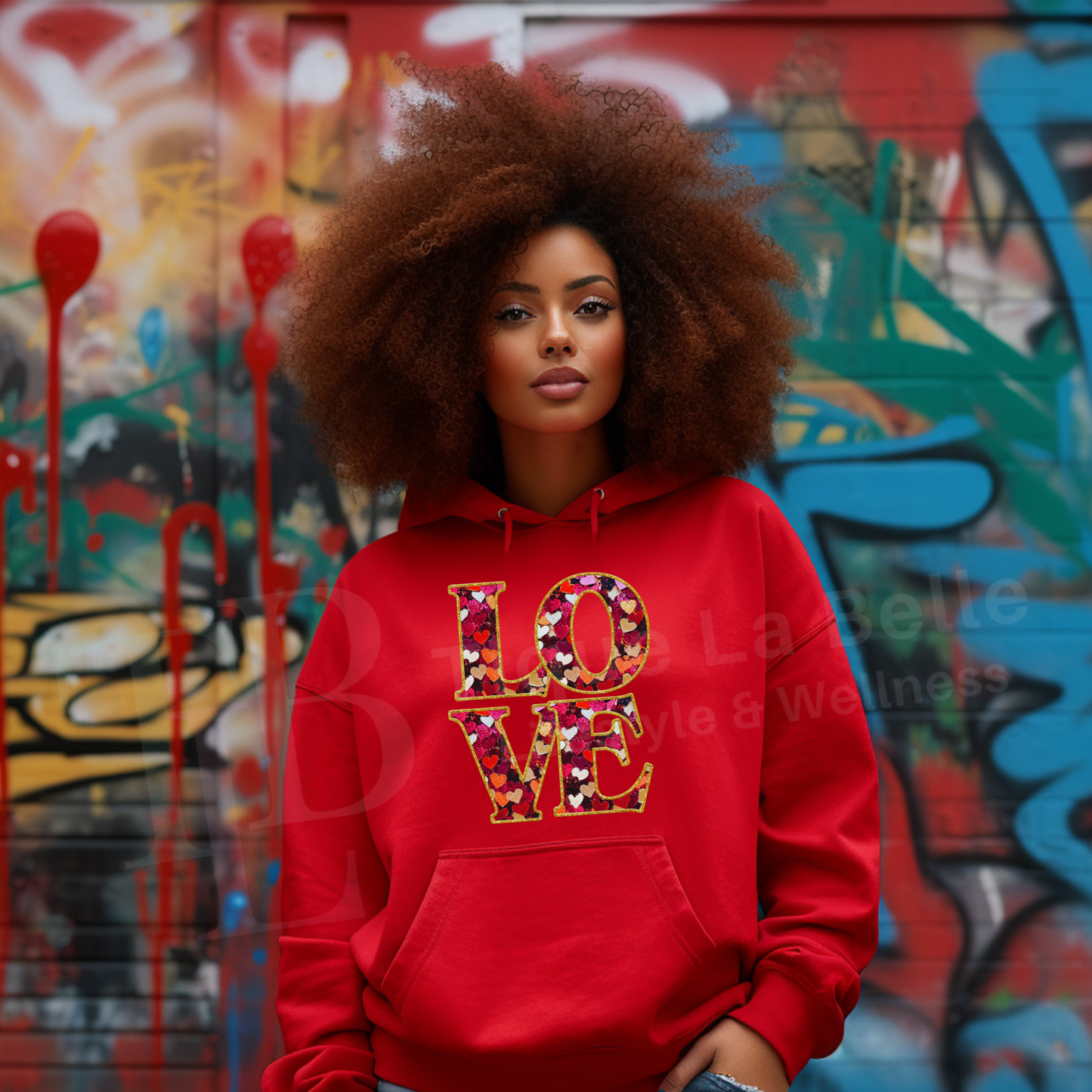 LOVE in Red Hoodie