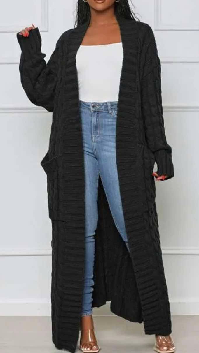 Cozy Long Cardigan - Black