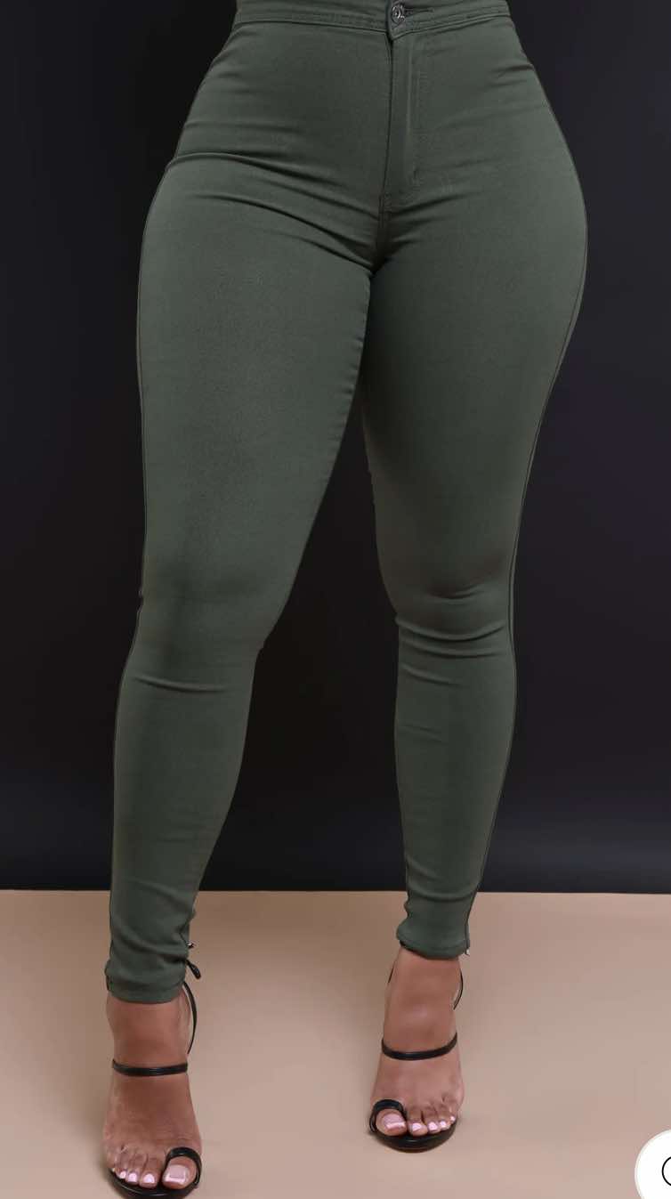 Pencil Jeans - Olive