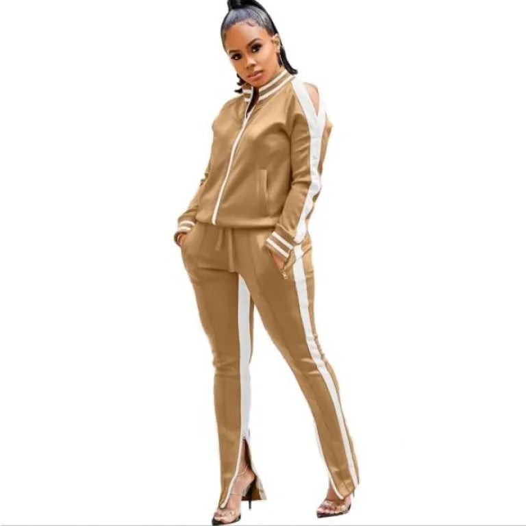 Cold Shoulder Track Suit