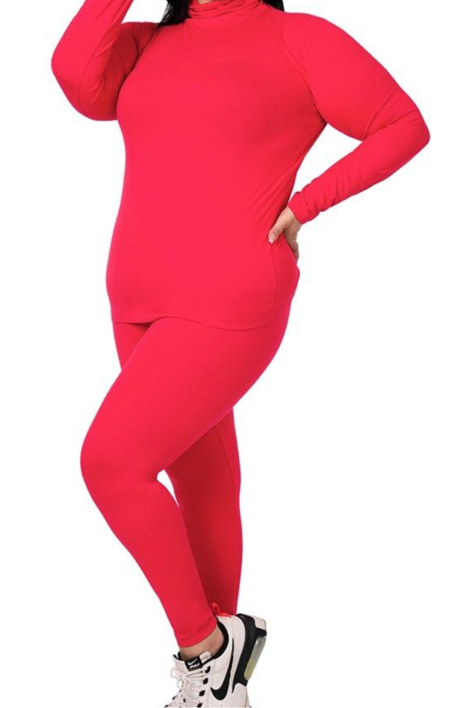 Butta Smooth 2-Piece Mock Neck Set - Red